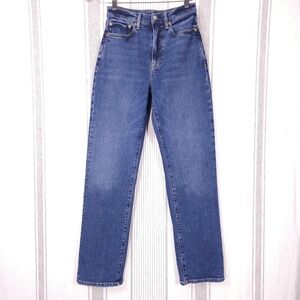 Buck Mason Rider Jeans Womens 26x28 Indigo Blue High Rise Straight Leg Denim
